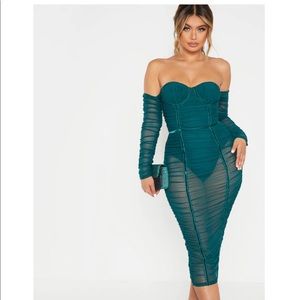 PrettyLittleThing Mesh Ruched Dress